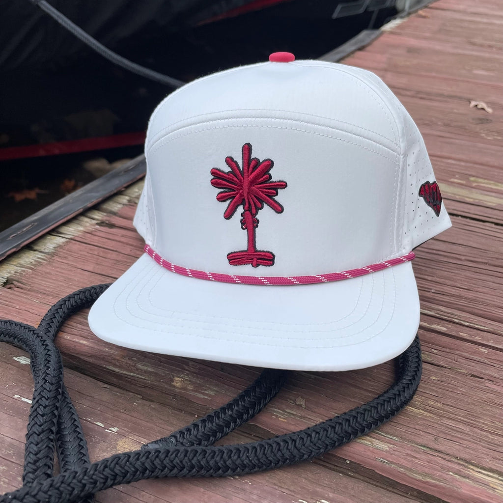 South Carolina Football White Palmetto Snapback Rope Hat