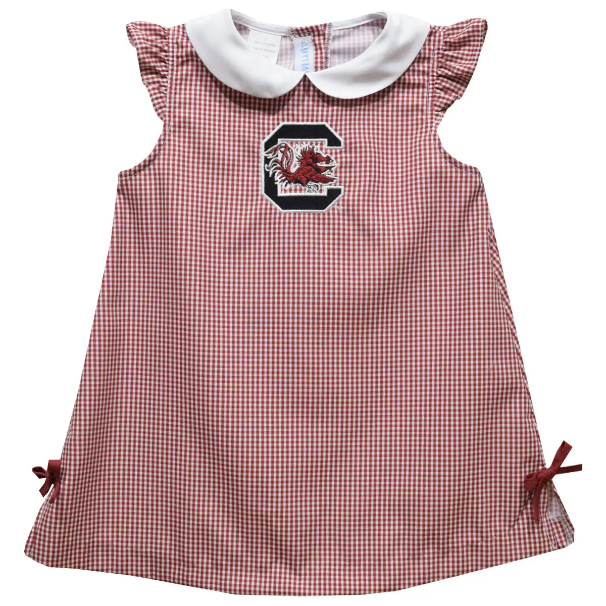 South Carolina Gamecocks Embroidered Gingham A Line Dress
