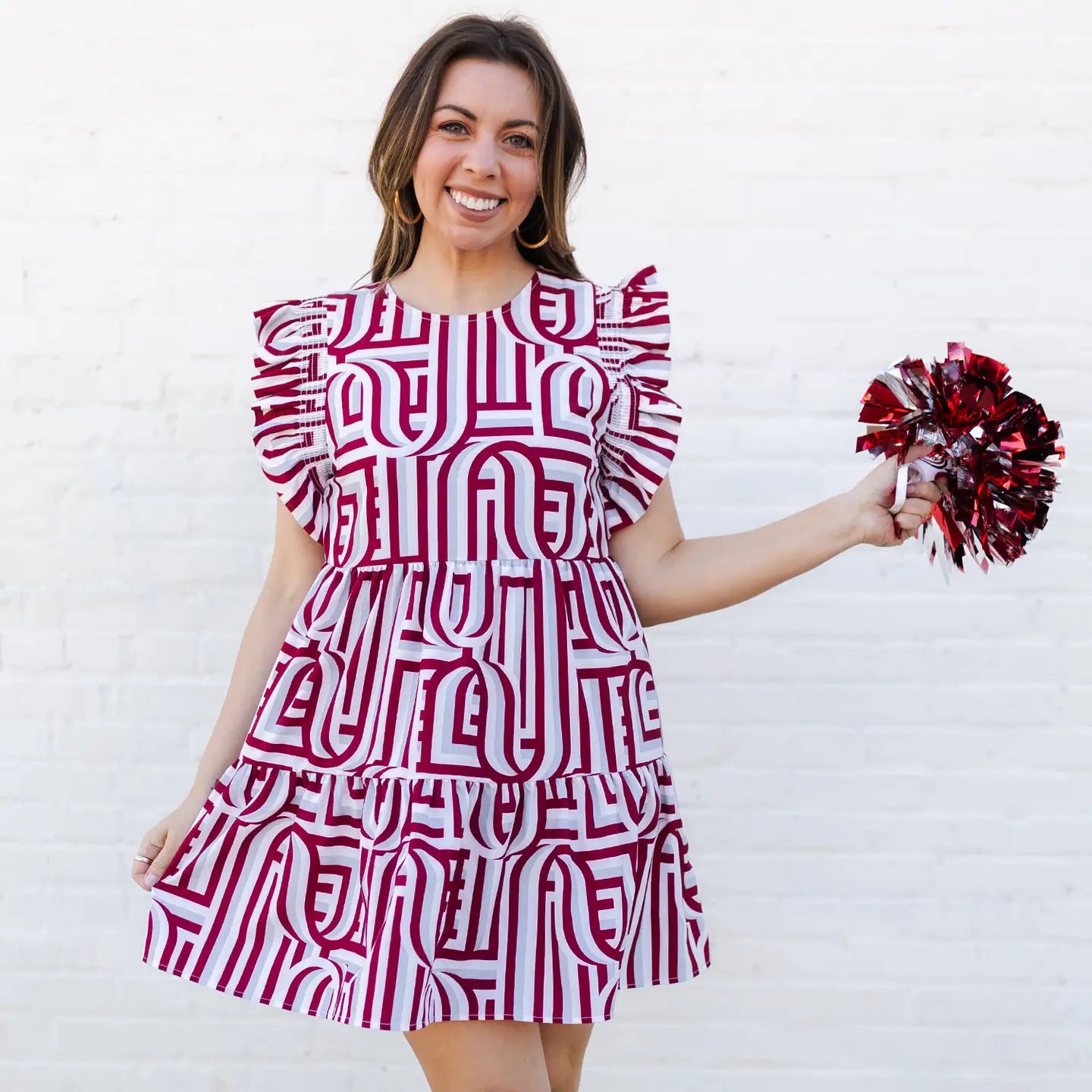 Touchdown Garnet and White Game Day dress