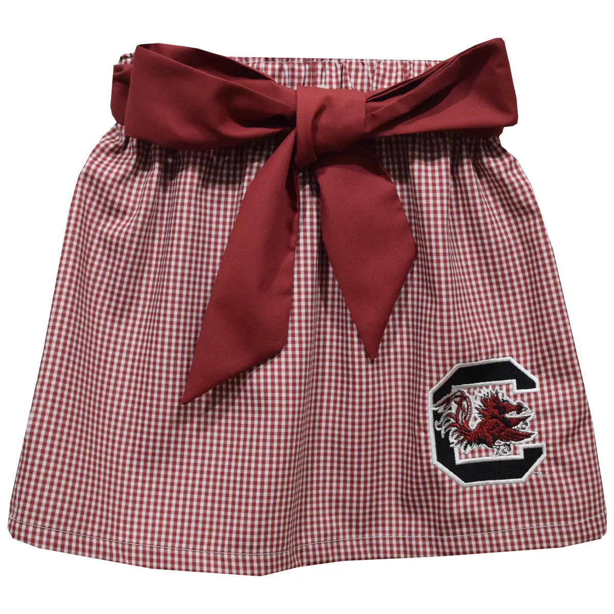 Embroidered Gingham Skirt & Sash