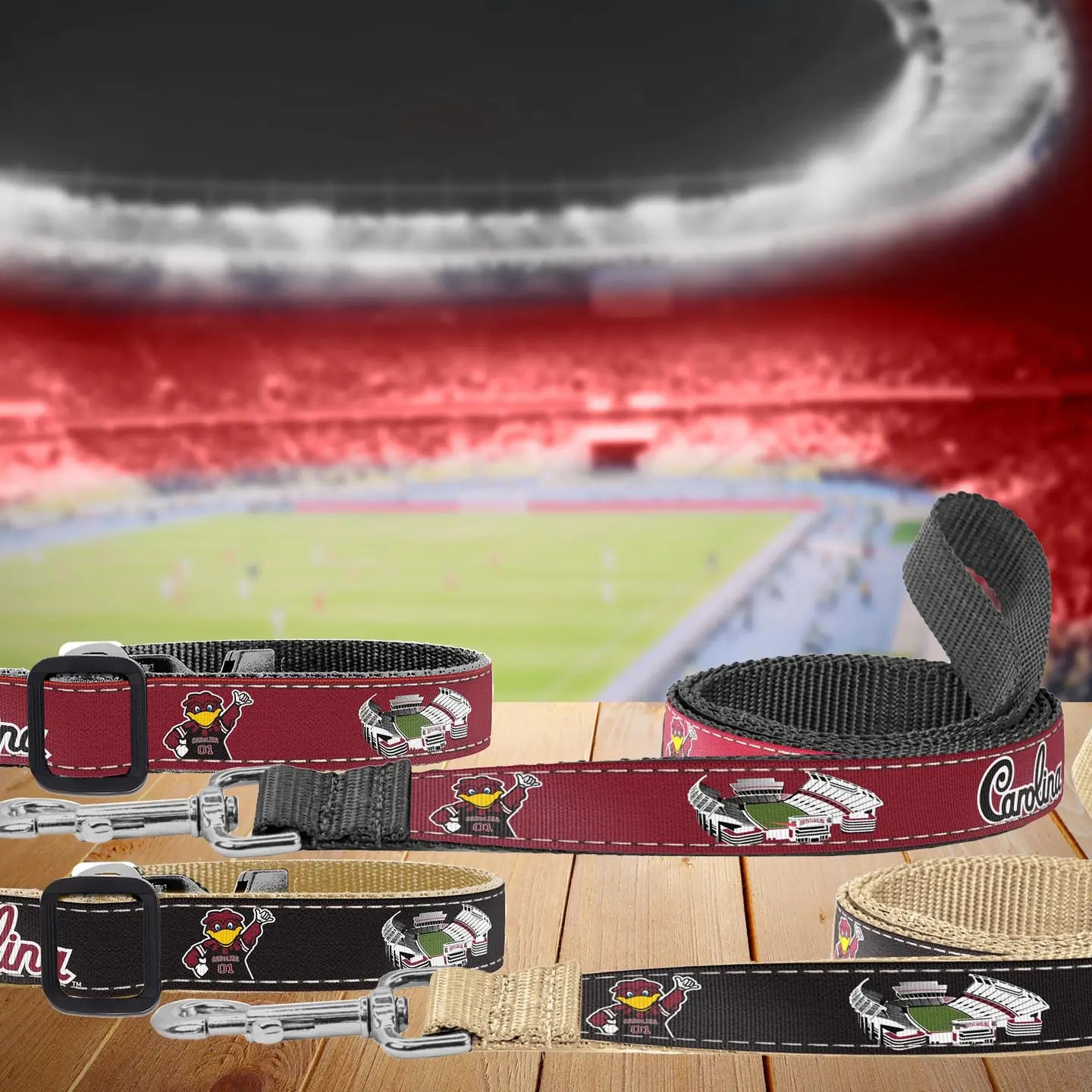 Gamecock Collegiate Woven Ribbon Dog Collar.