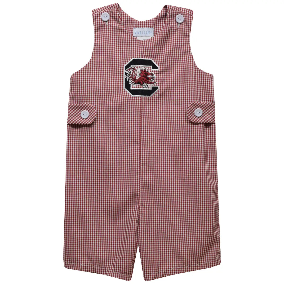 South Carolina Gamecocks Emboidered Garnet Gingham Jon Jon