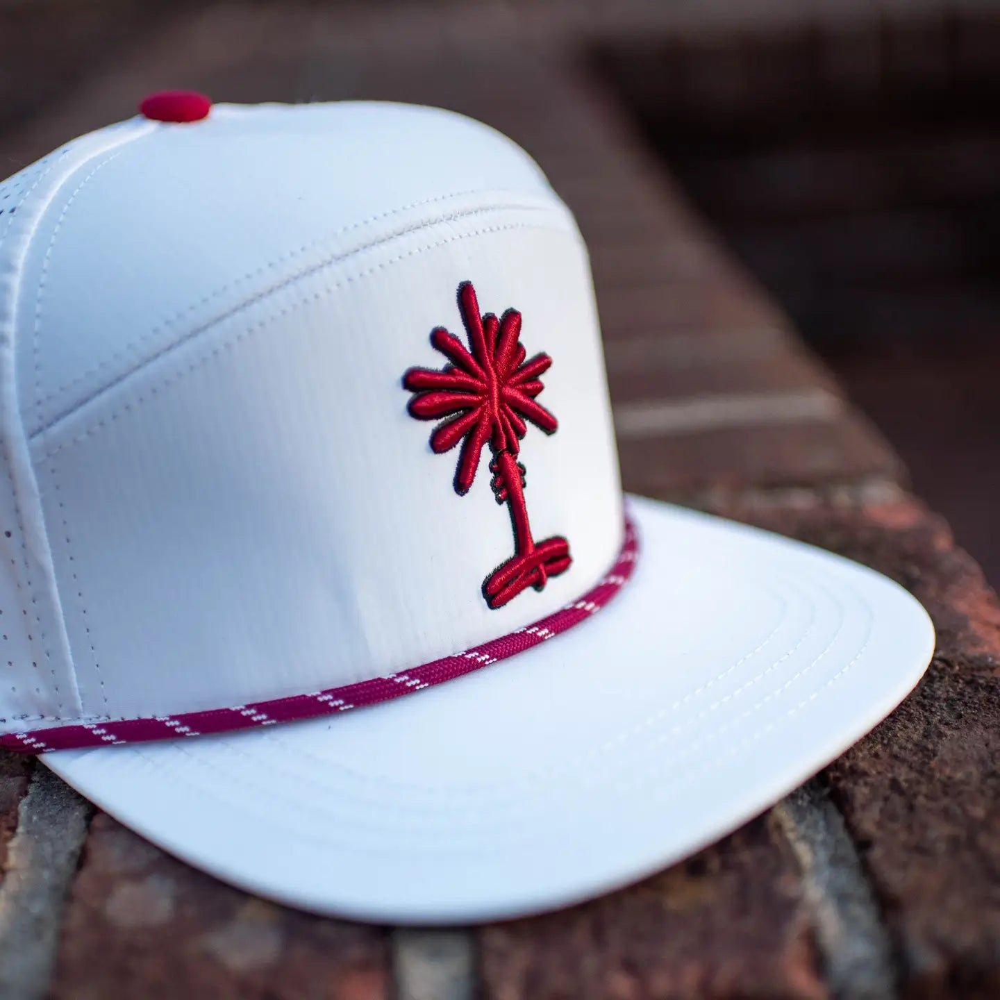 South Carolina Football White Palmetto Snapback Rope Hat