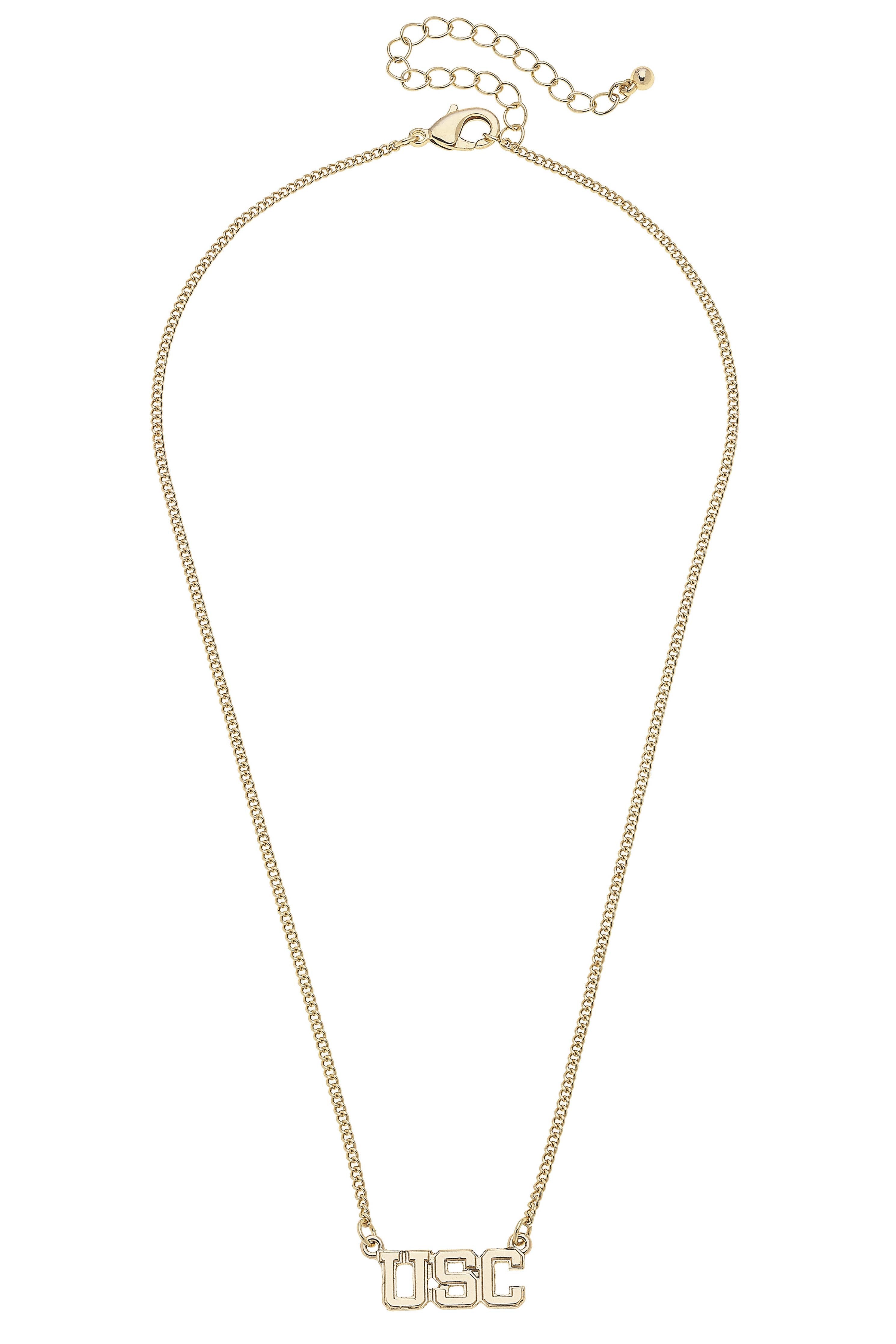 South Carolina Gamecocks Varsity Outline Necklace