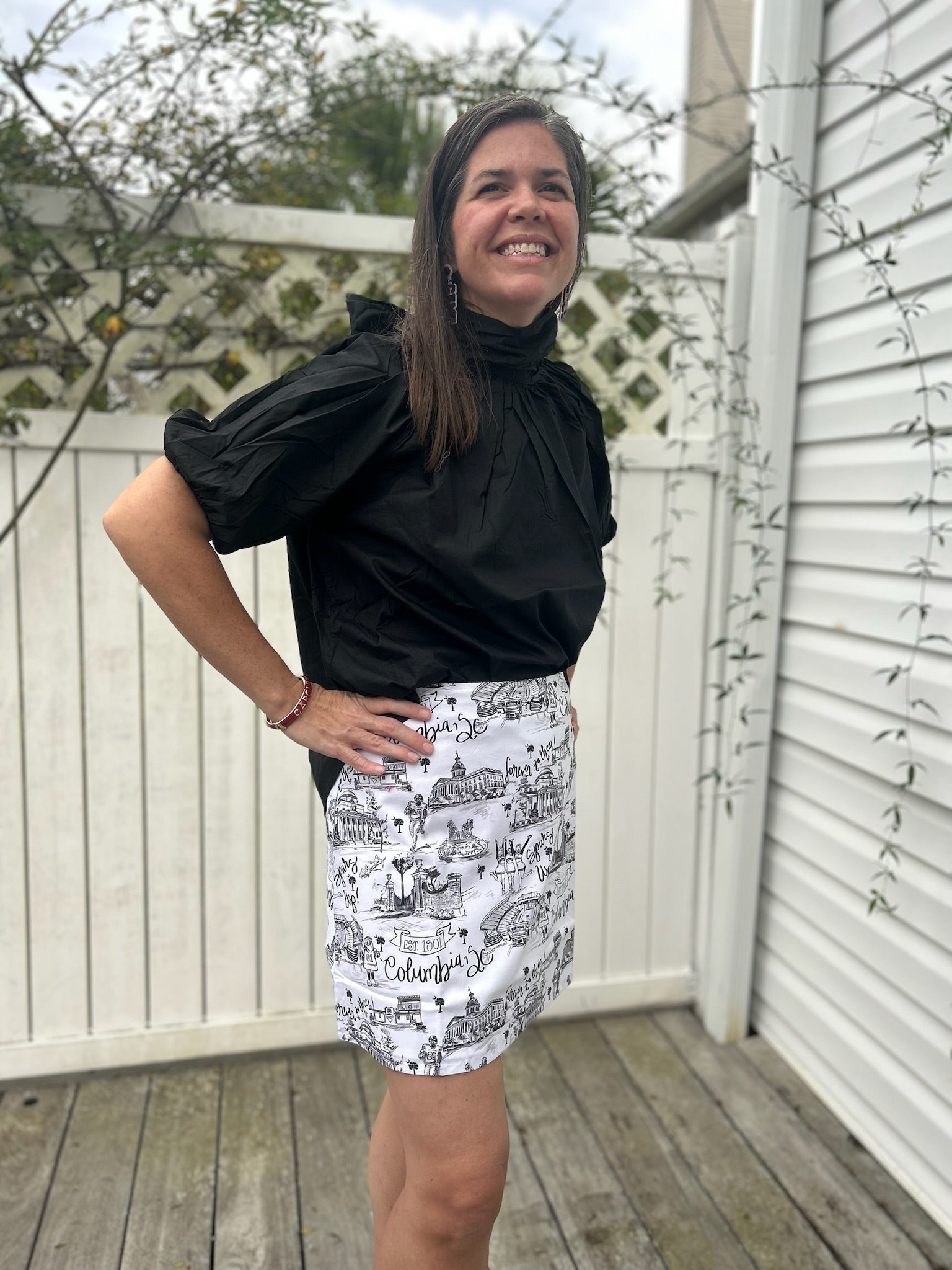 Langley Skirt University of South Carolina Black & White