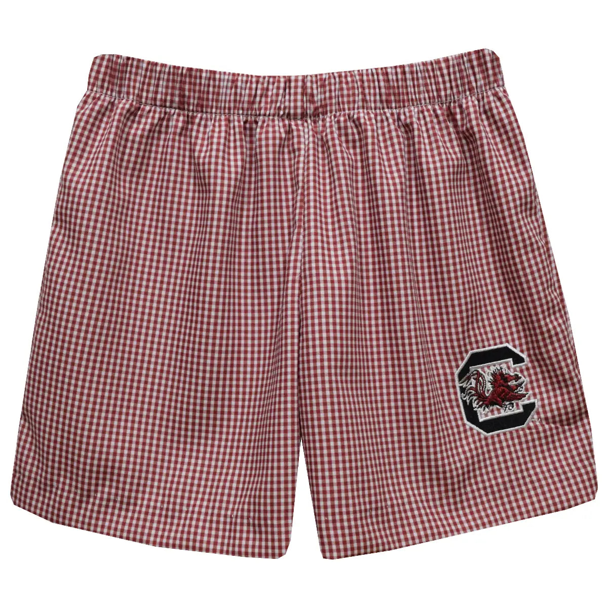 Embroidered Gingham Pull On Short