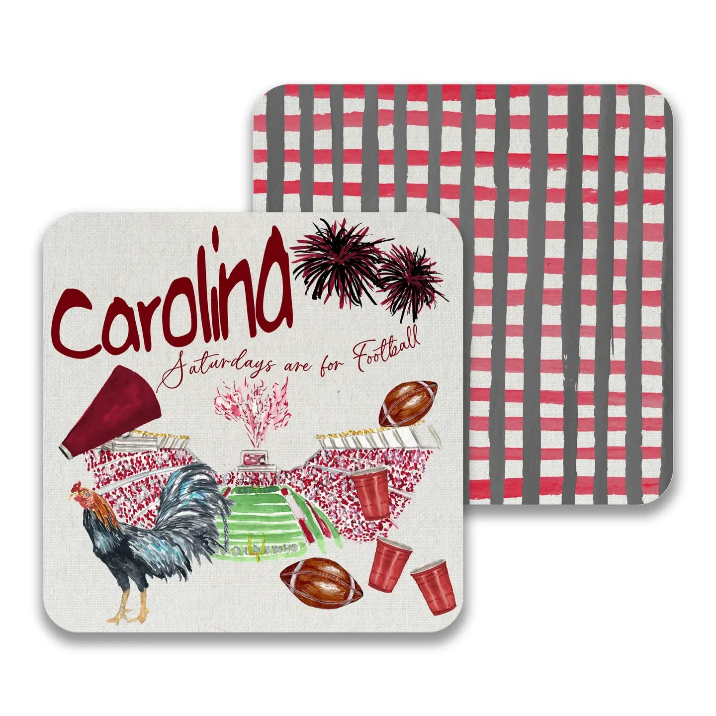 Carolina Pattern Paper Party Coasters