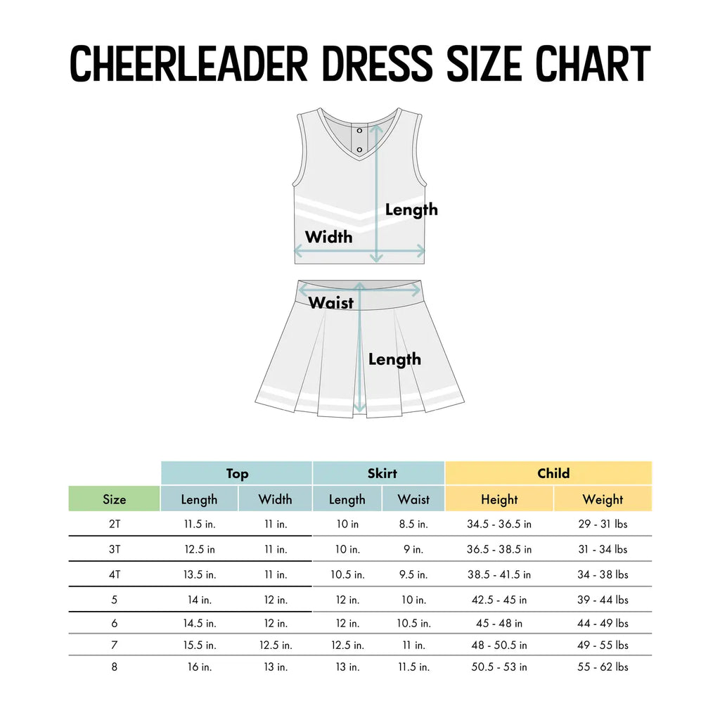 3 Piece Girls Cheer Dress